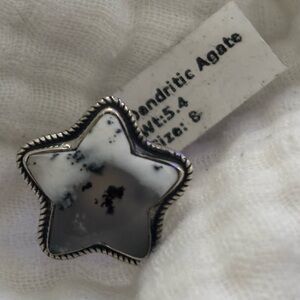 Sterling Silver Dendritic Agate Star Ring
8